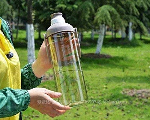 Clear plastic water bottle .