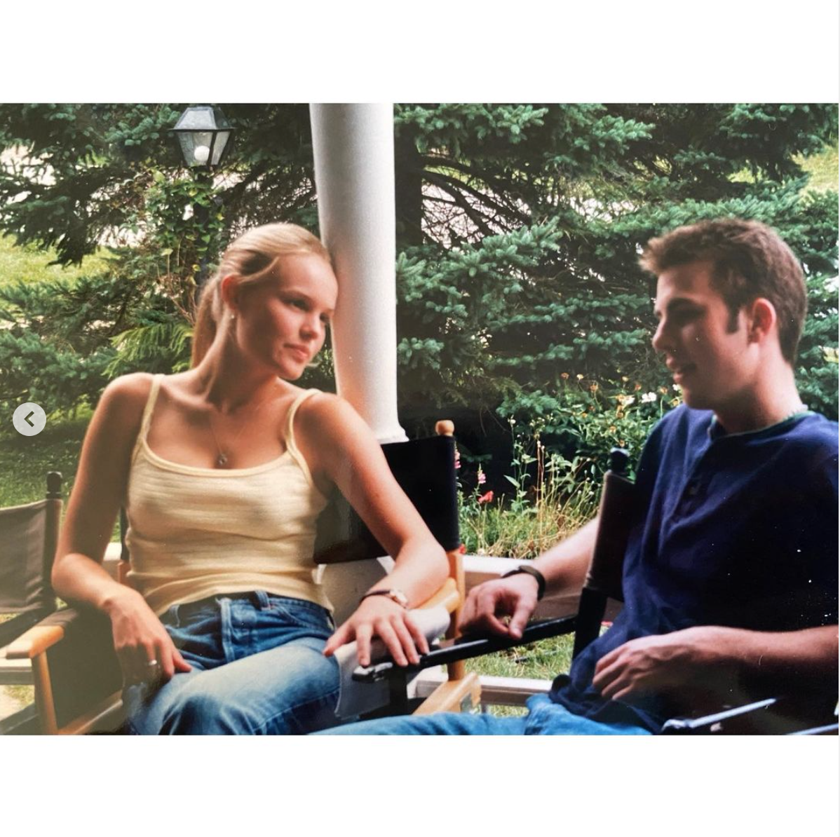 Kate and Chris on set in the throwback photo