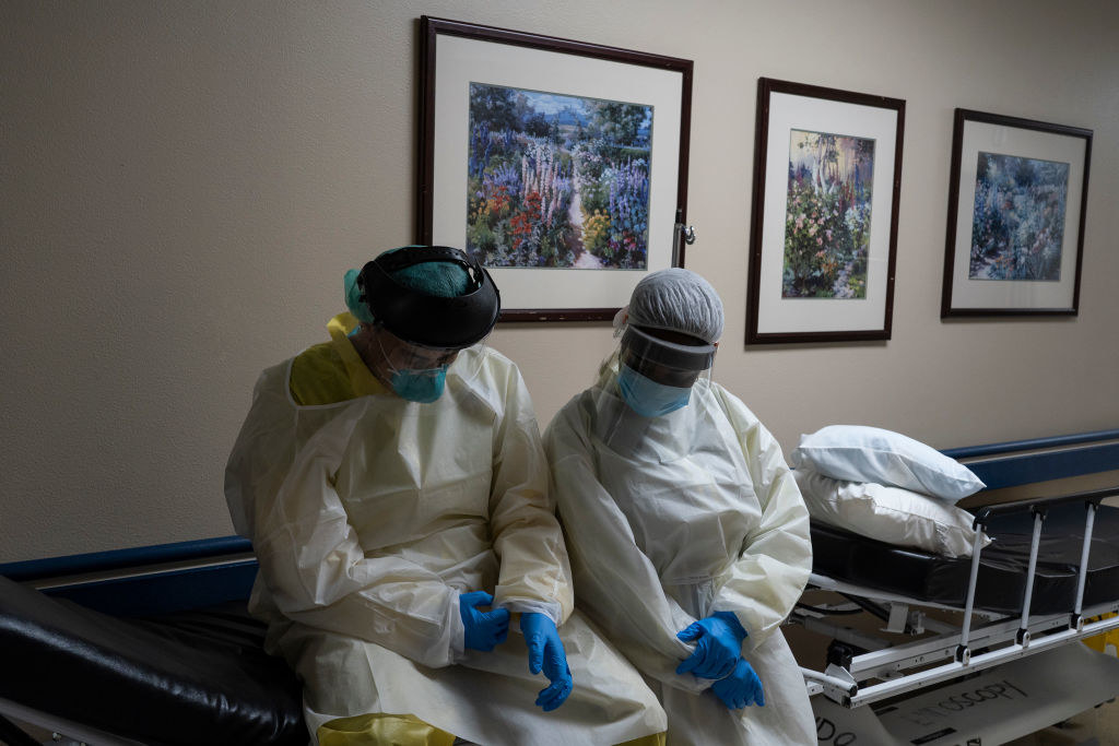 Two medical workers at the hospital