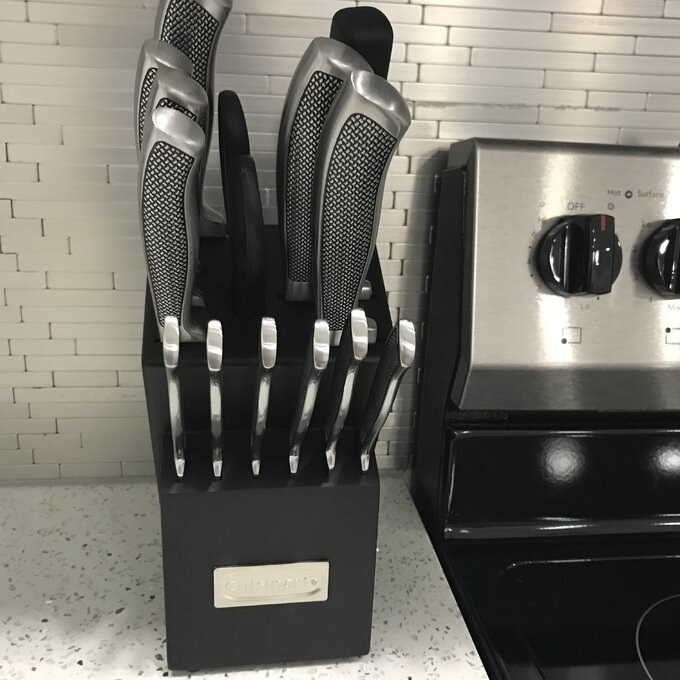 Kitchen Knife Set, 8-Pieces Khaki Sharp Chef Knife Set with Block, Knife  Block Set with Diamond Grain Non-stick Knife Blade, Stainless Steel Cooking  Knives Suitable for Home Restaurant Apartment