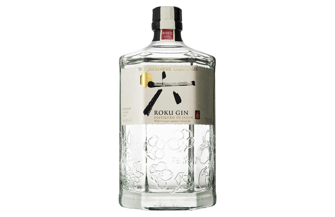 Clear bottle of gin with the label &quot;distilled in Japan&quot;