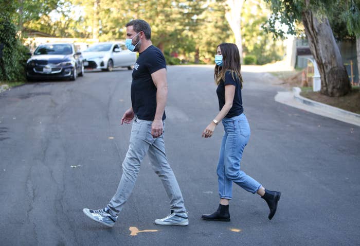 Ben Affleck and Ana de Armas are seen on August 13, 2020 in Los Angeles, California