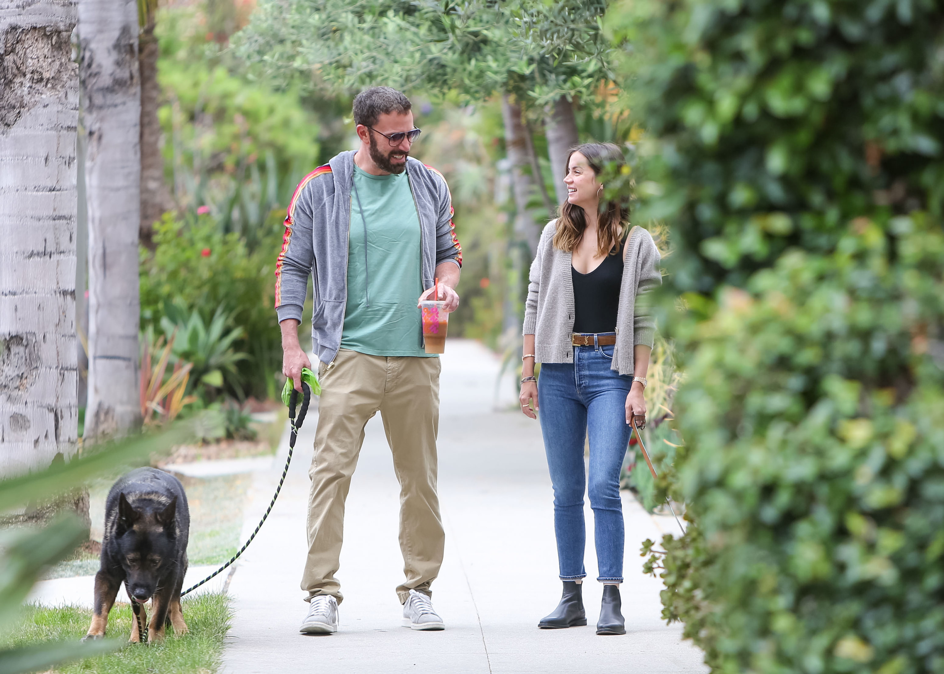 Ben Affleck and Ana de Armas are seen walking another of their dogs