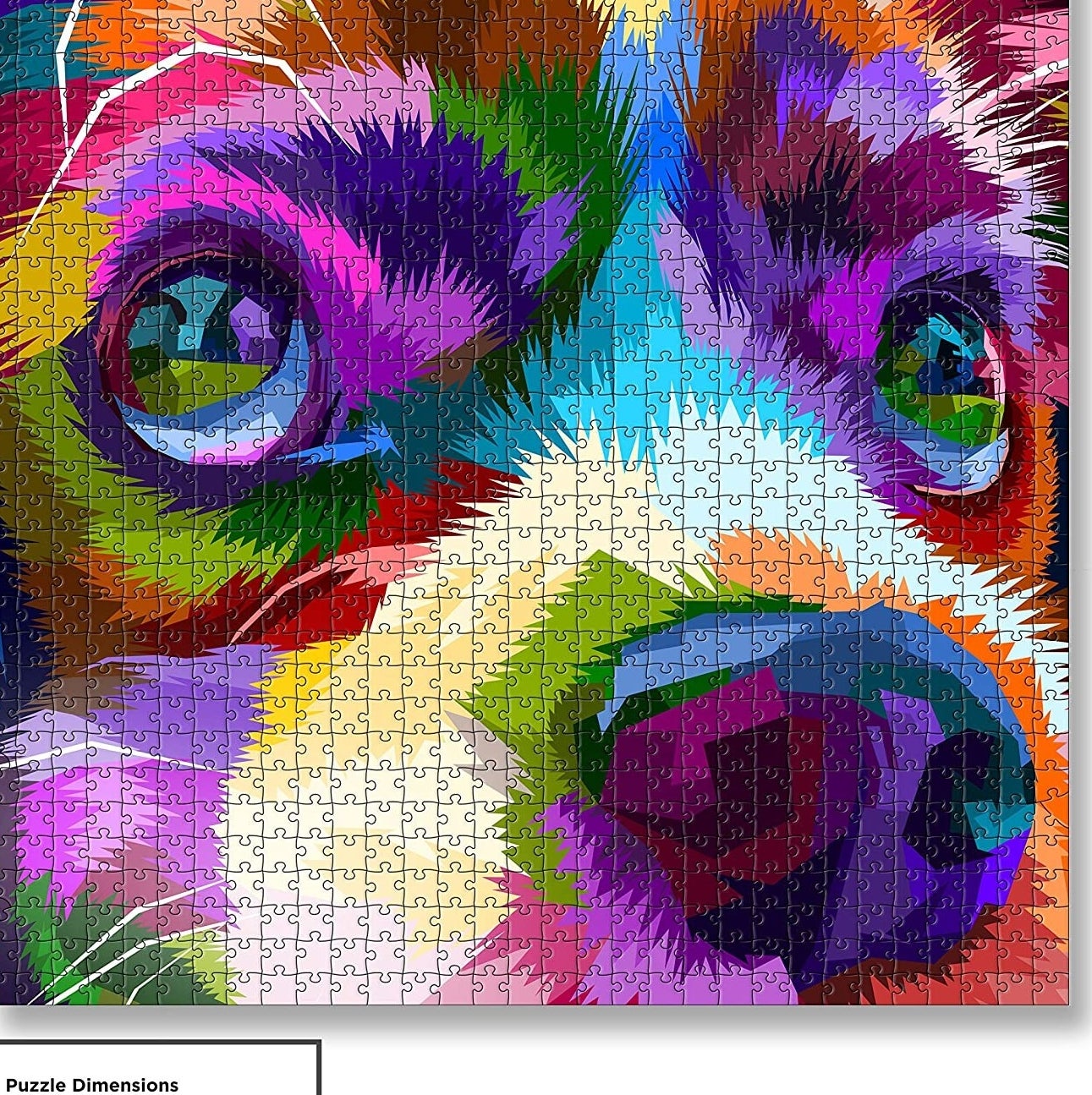 The 1,000 piece puzzle of an illustrated dog&#x27;s face 