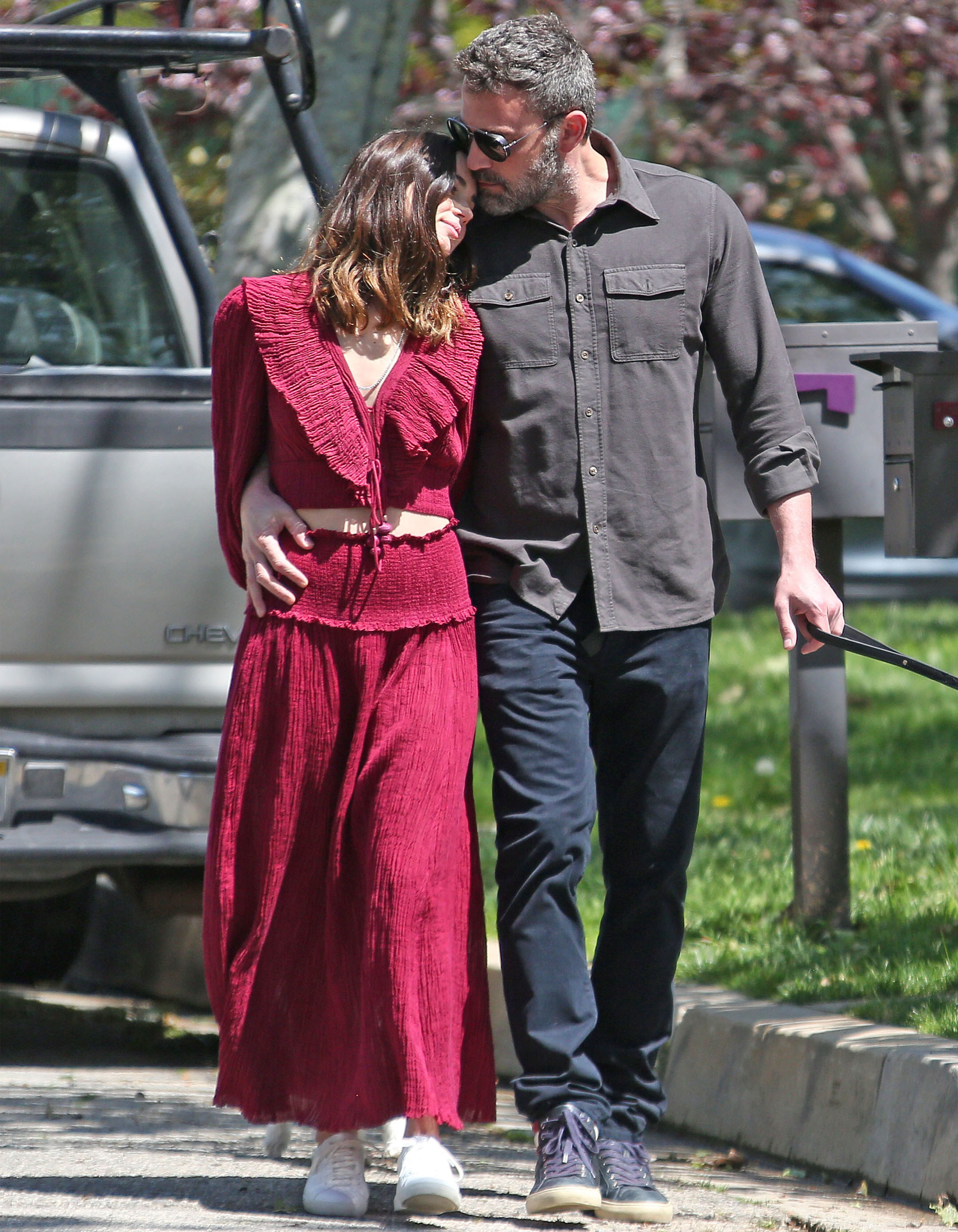 Ben Affleck walking with his arm around Ana de Armas