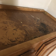 reviewer photo of kitchen cabinet with grease