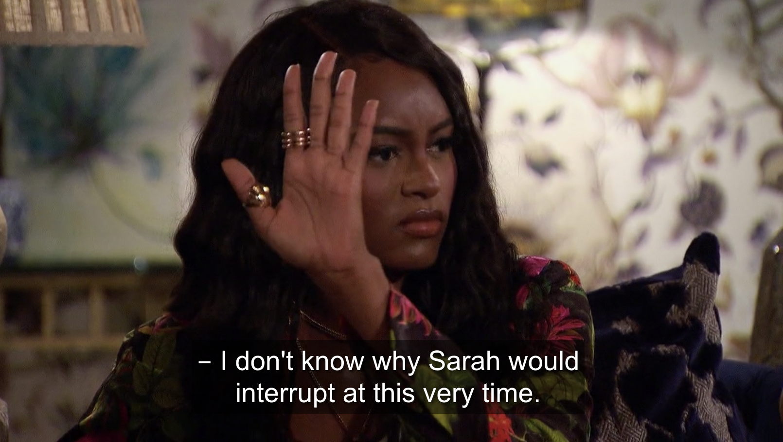 Khayla looking upset at Sarah&#x27;s interruption