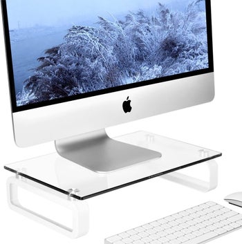 The clear acrylic desk riser