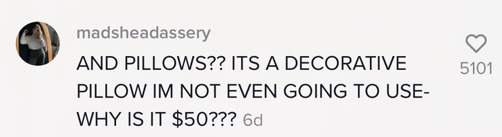 &quot;Its a decorative pillow I&#x27;m not even going to use - why is it $50???&quot;