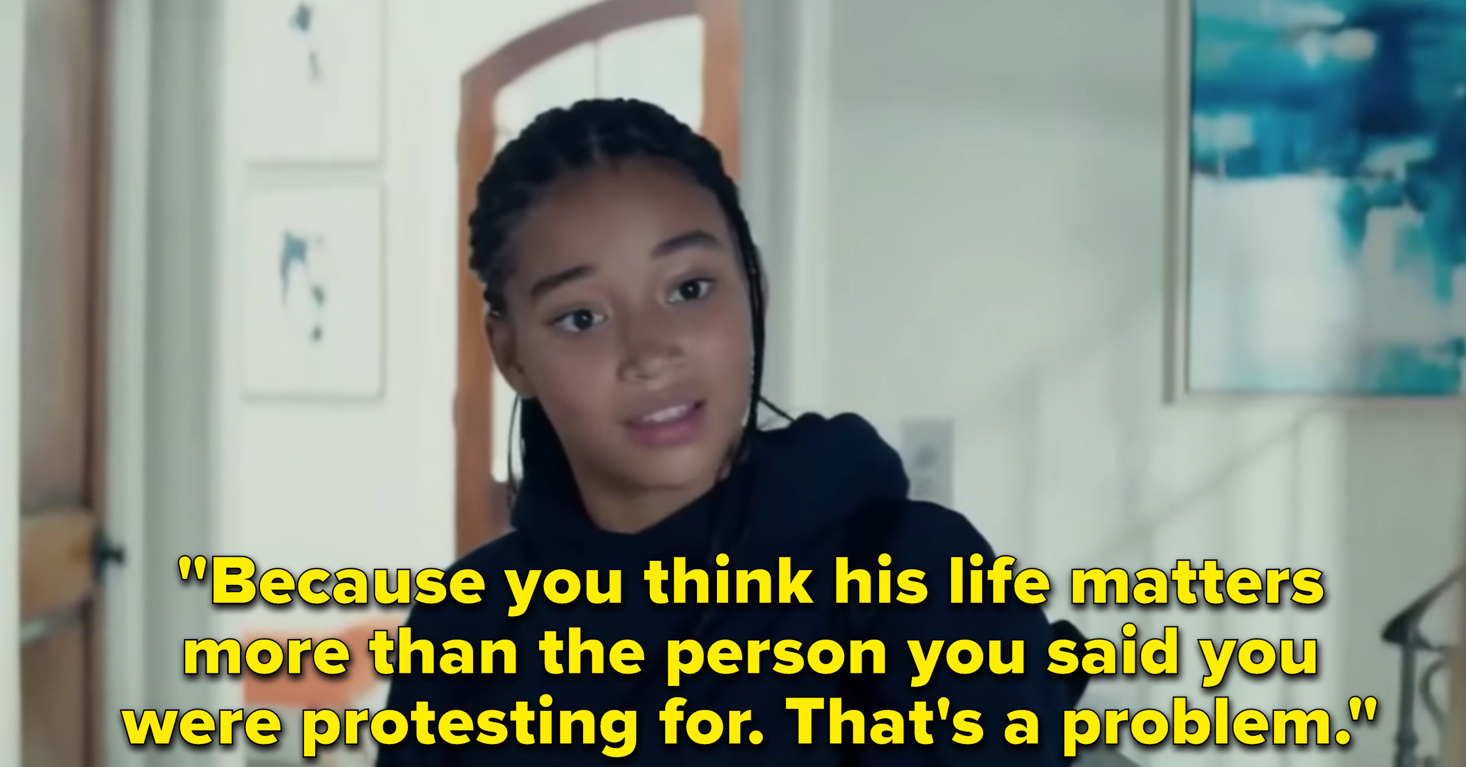 Amandla Stenberg as Starr Carter in the movie &quot;The Hate U Give.&quot;