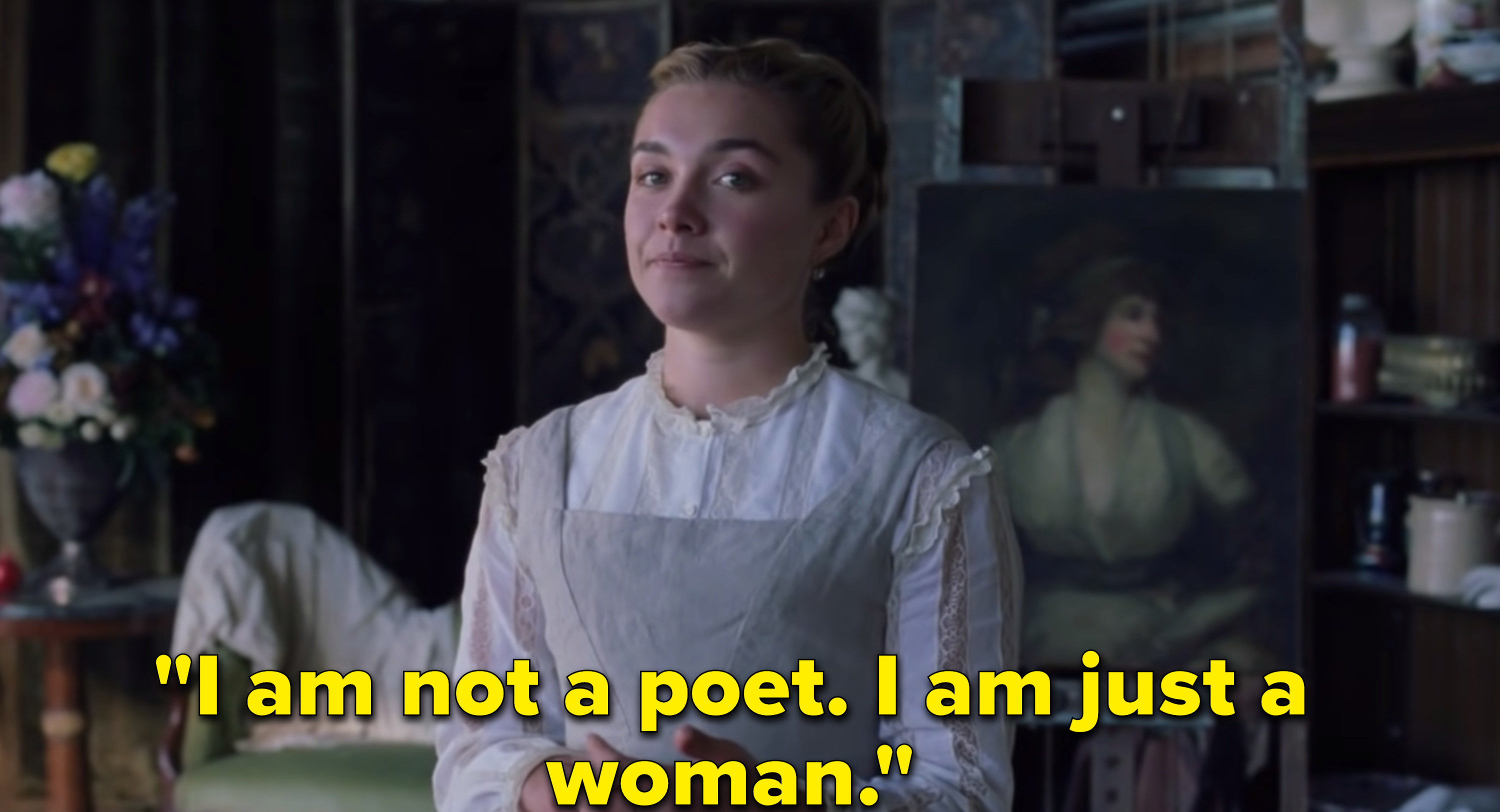 Florence Pugh as Amy March in the movie &quot;Little Women.&quot;