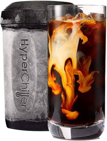 HyperChiller next to a glass of iced coffee