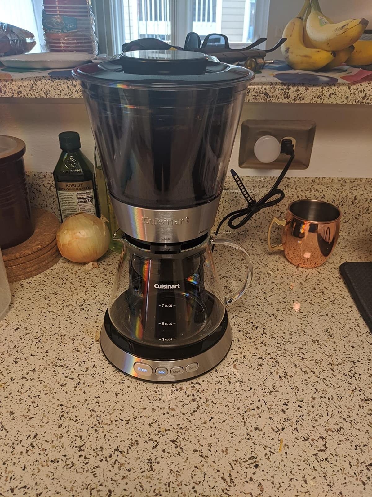 reviewer's cold brew maker on their counter 