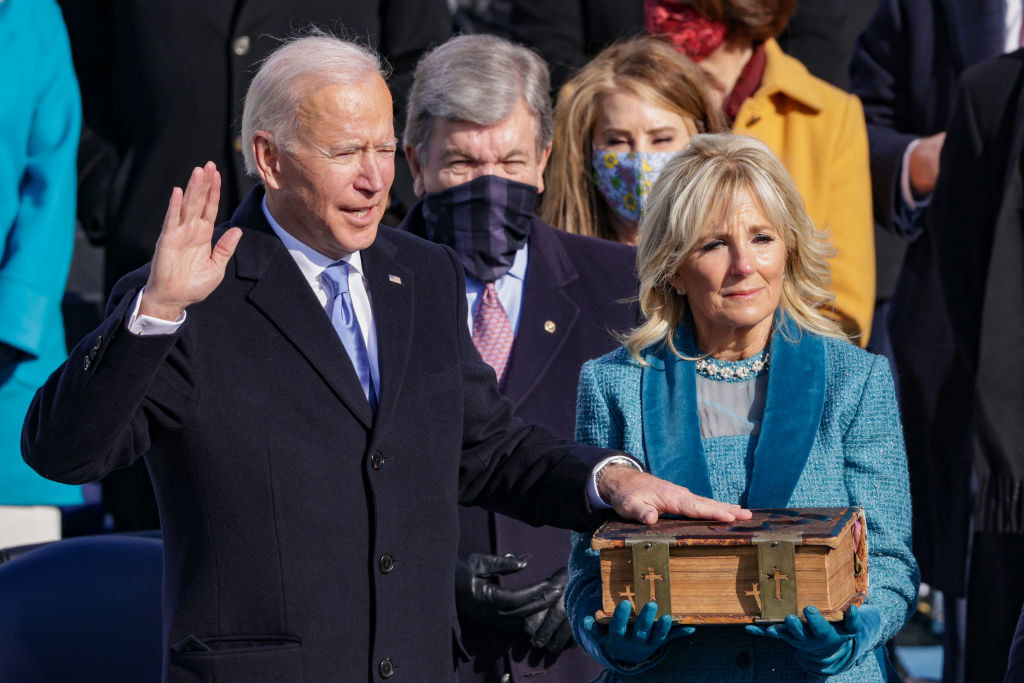 Biden taking the oath of office