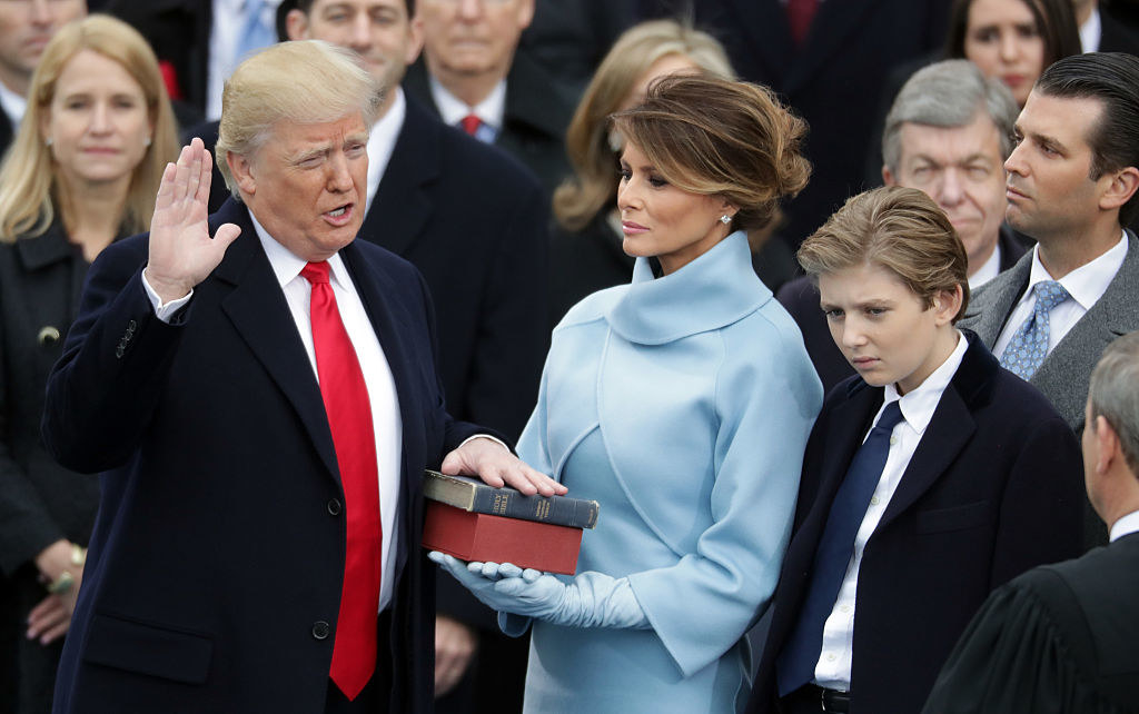 Trump taking the oath of office
