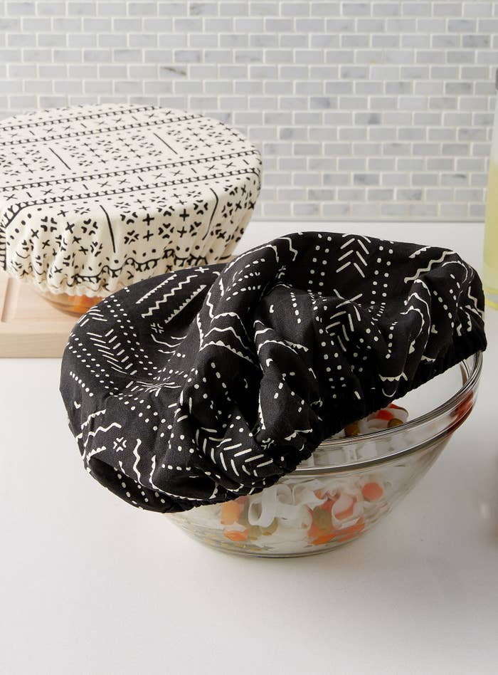 the covers on bowls of noodles