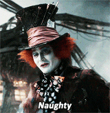 Mad Hatter saying &quot;naughty&quot; in a gif 