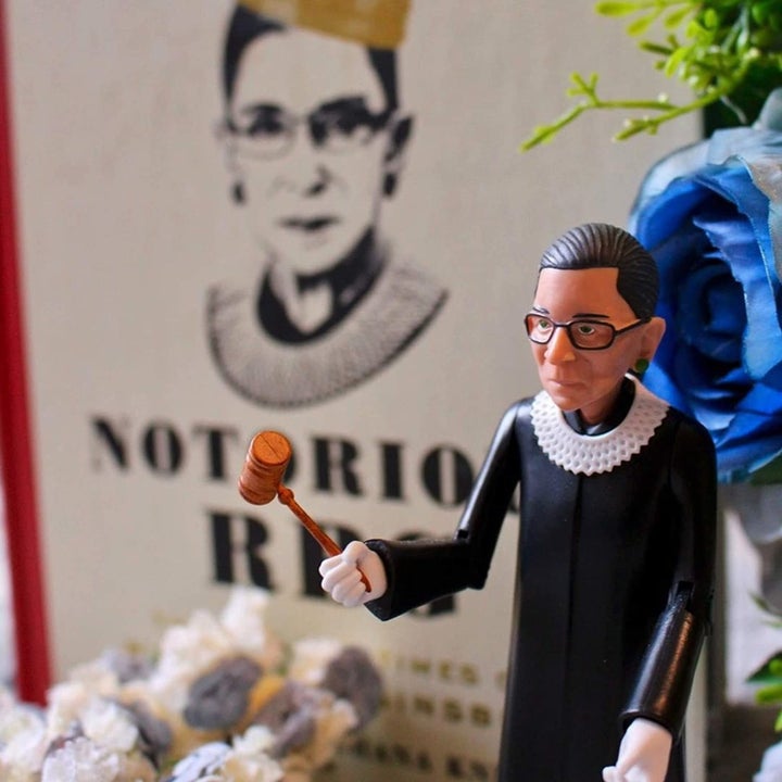 a close up of ruth bader ginsburg as an action figure
