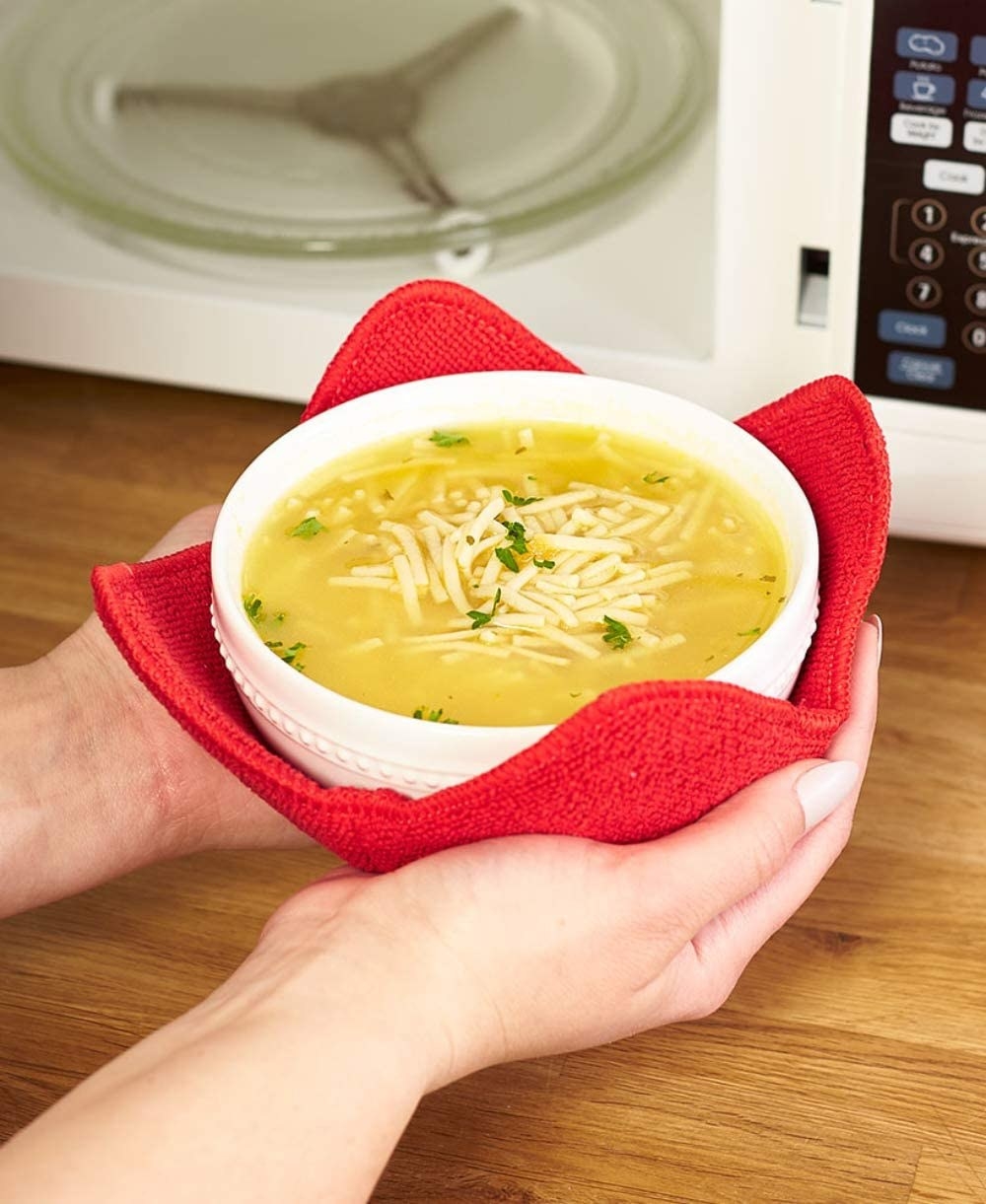 Leftover Food Meals Assorted Color,12 Pieces Microwave Safe Bowl Huggers Heat Resistant Bowl Holder Polyester Hot Bowl Holder Plate Huggers Protect Your Hands from Hot Dishes for Heating Soup 