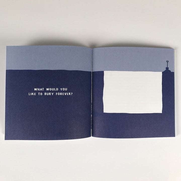 An open page with a black space that says "What would you like to bury forever?" 
