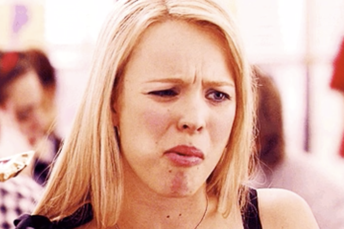 Regina George from mean girls looking disgusted