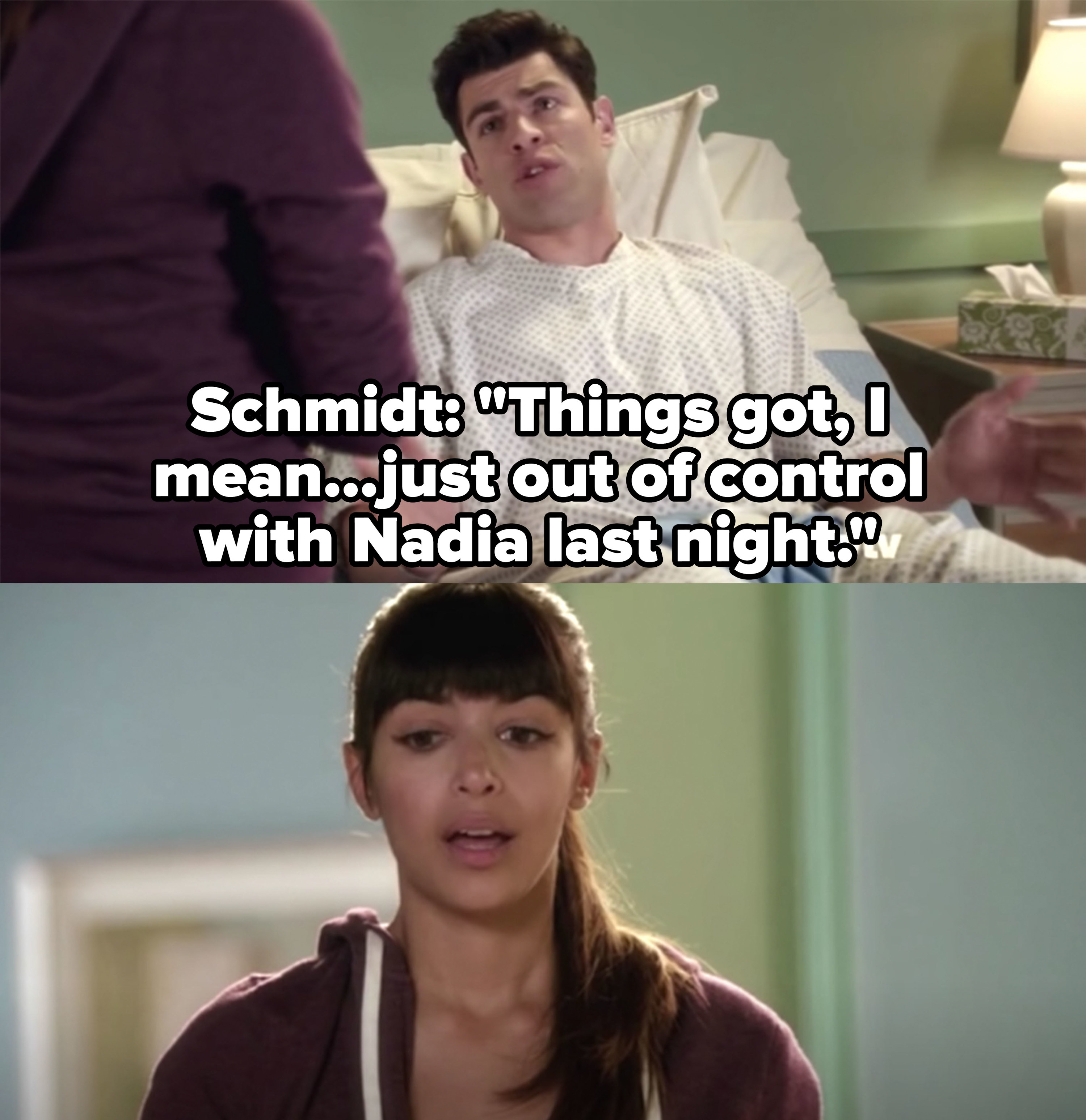 Schmidt tells Cece things got &quot;out of control with Nadia last night&quot;