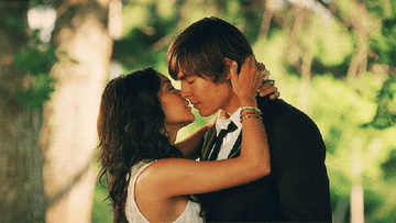Troy and Gabriella kiss