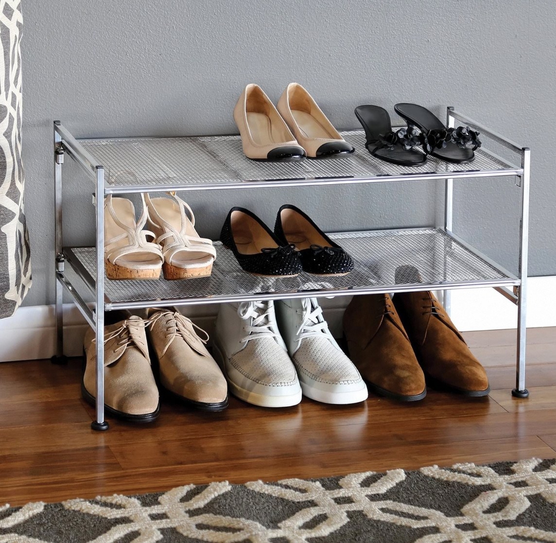 The two-tier shoe rack