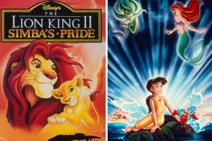 posters for The Lion King 2 and The Little Mermaid 2