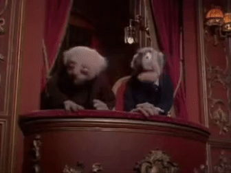 Statler and Waldorf heckle a performer
