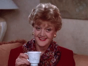 Angela Lansbury toasting with a teacup on &quot;Murder, She Wrote&quot;