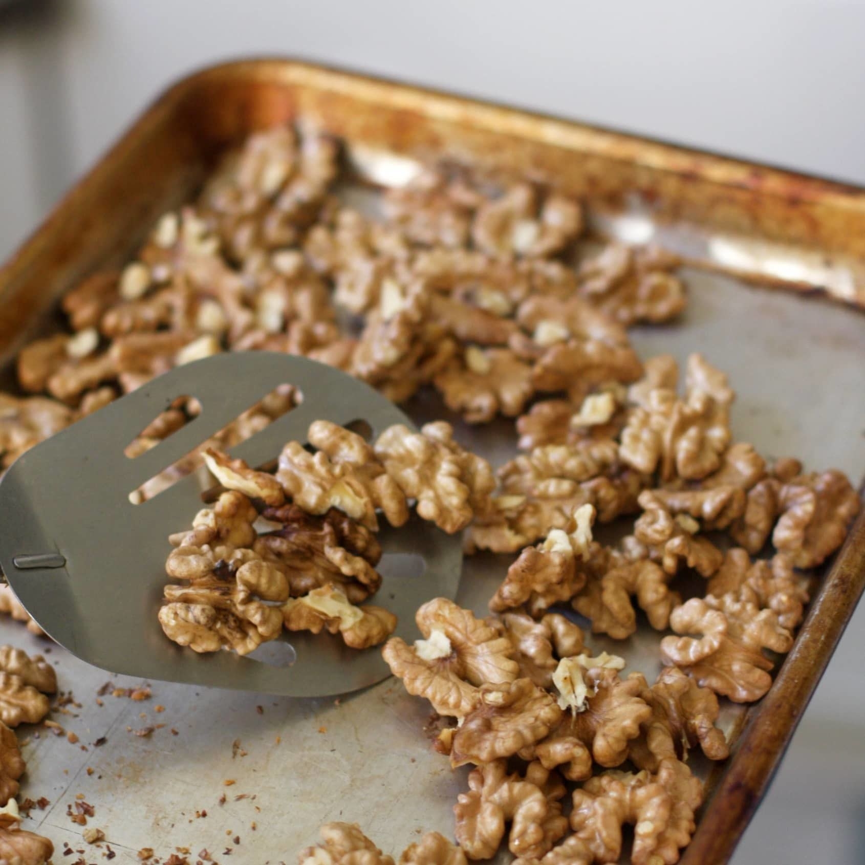 Toasting walnuts