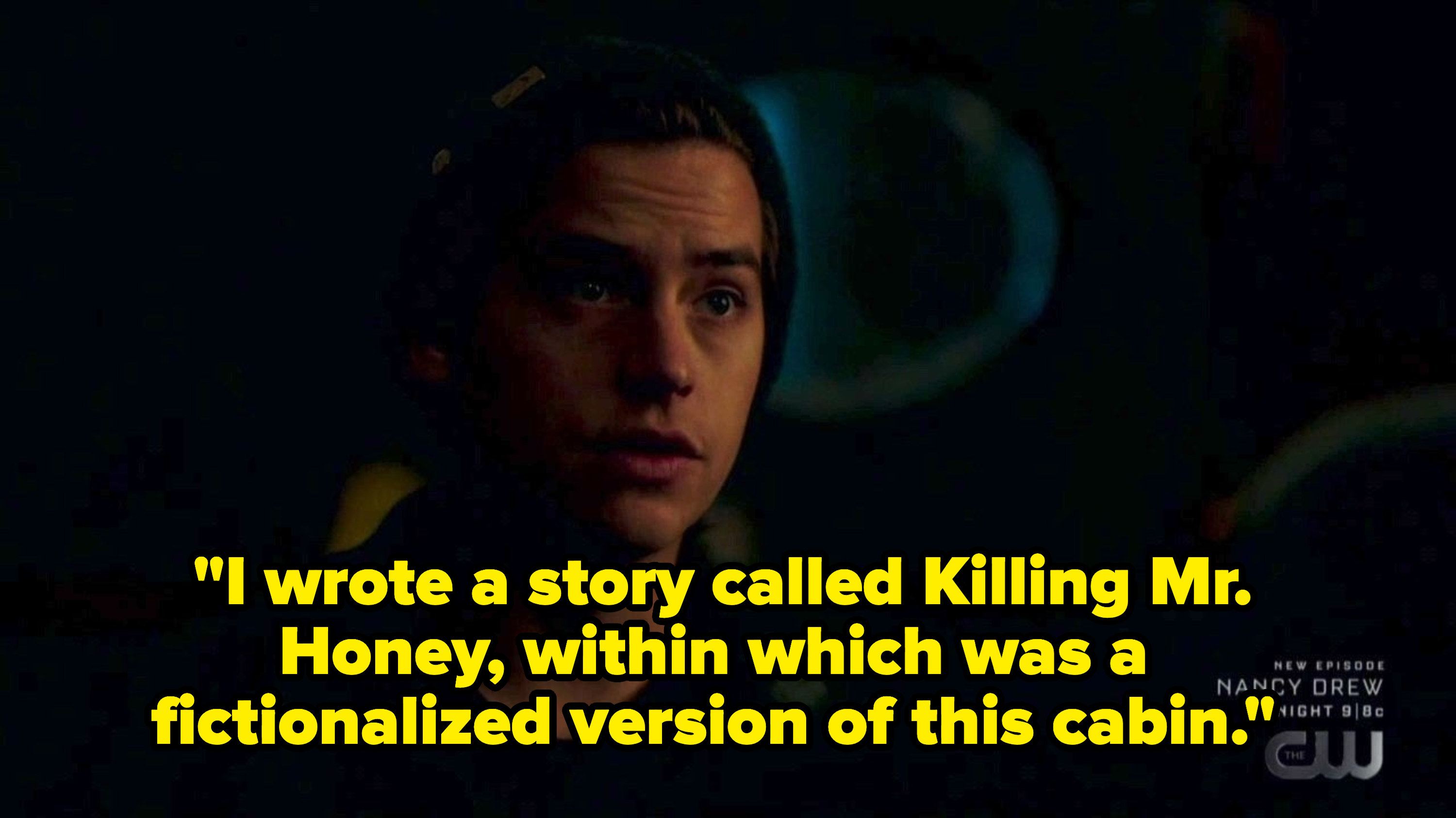 Jughead talking about writing a fictionalize story about killing mr. honey