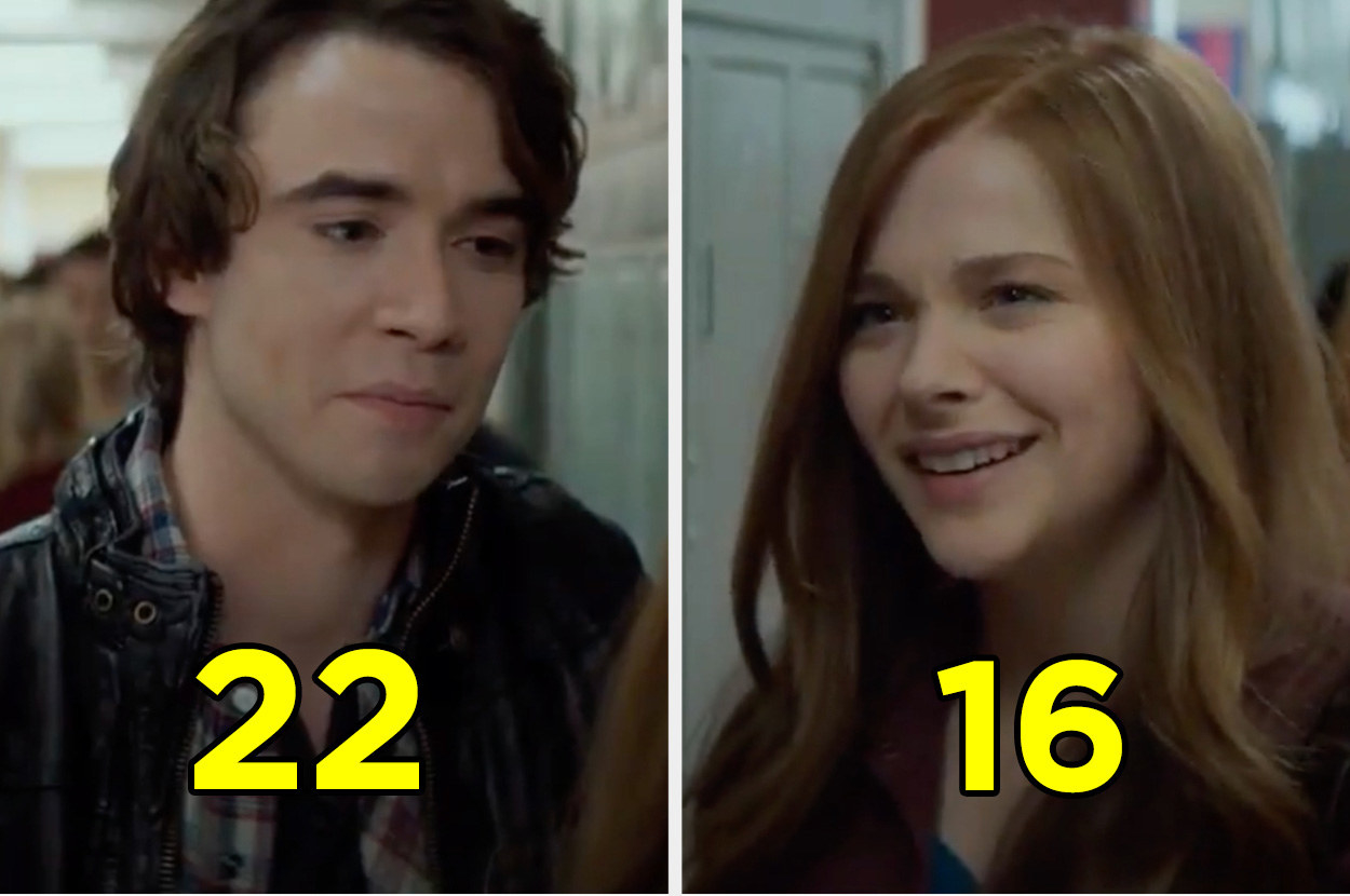 Chloë Grace Moretz and Jamie Blackley talking at school in a scene from &quot;If I Stay&quot;