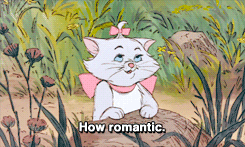 a gif of marie from the aristocats sighing and saying &quot;how romantic&quot;