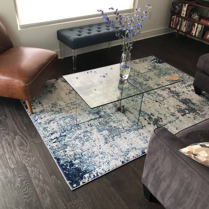 Reviewer&#x27;s picture of the glass table