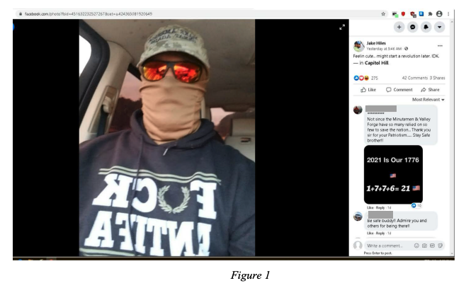 Selfie of a man in sunglasses, a &quot;Fuck Antifa&quot; shirt, and face covering