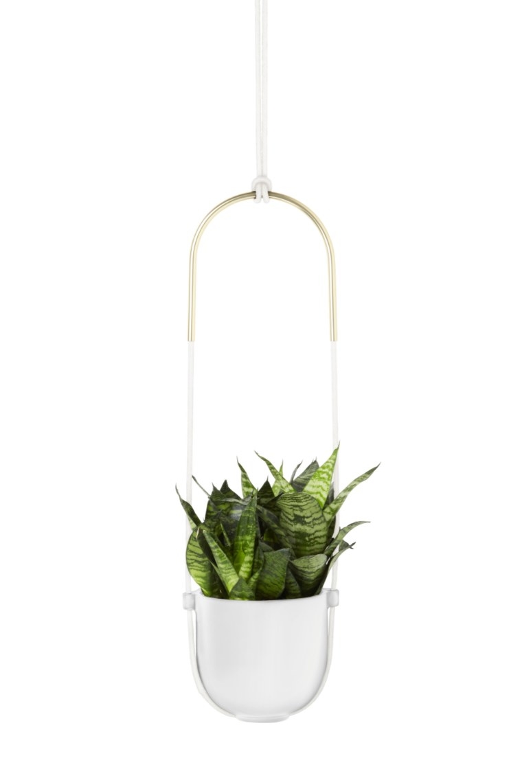 The hanging planter in white