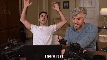Nev and Max reacting and saying, &quot;There it is!&quot;
