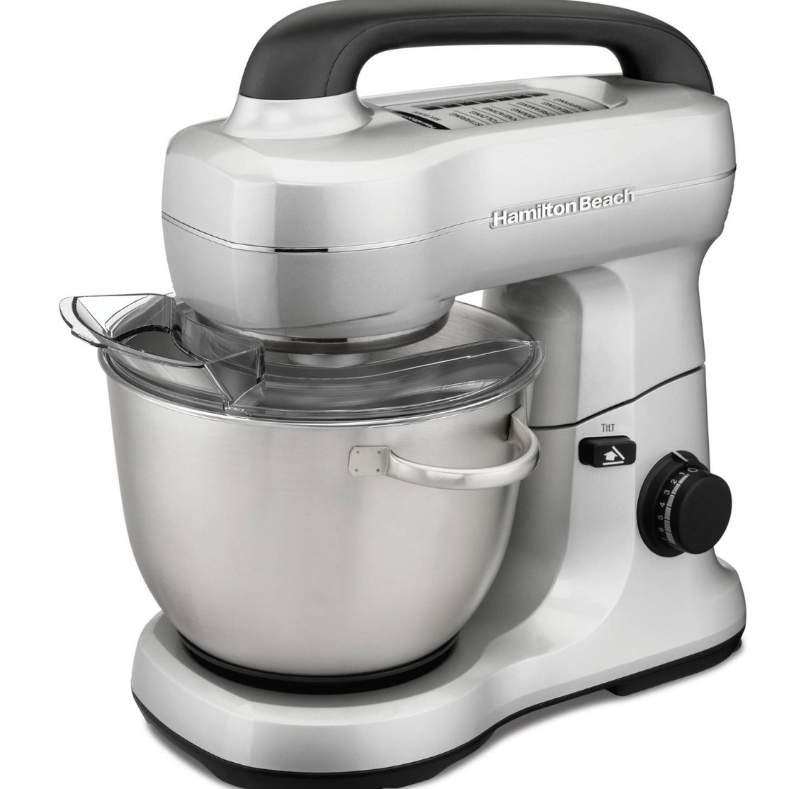 The stand mixer in silver