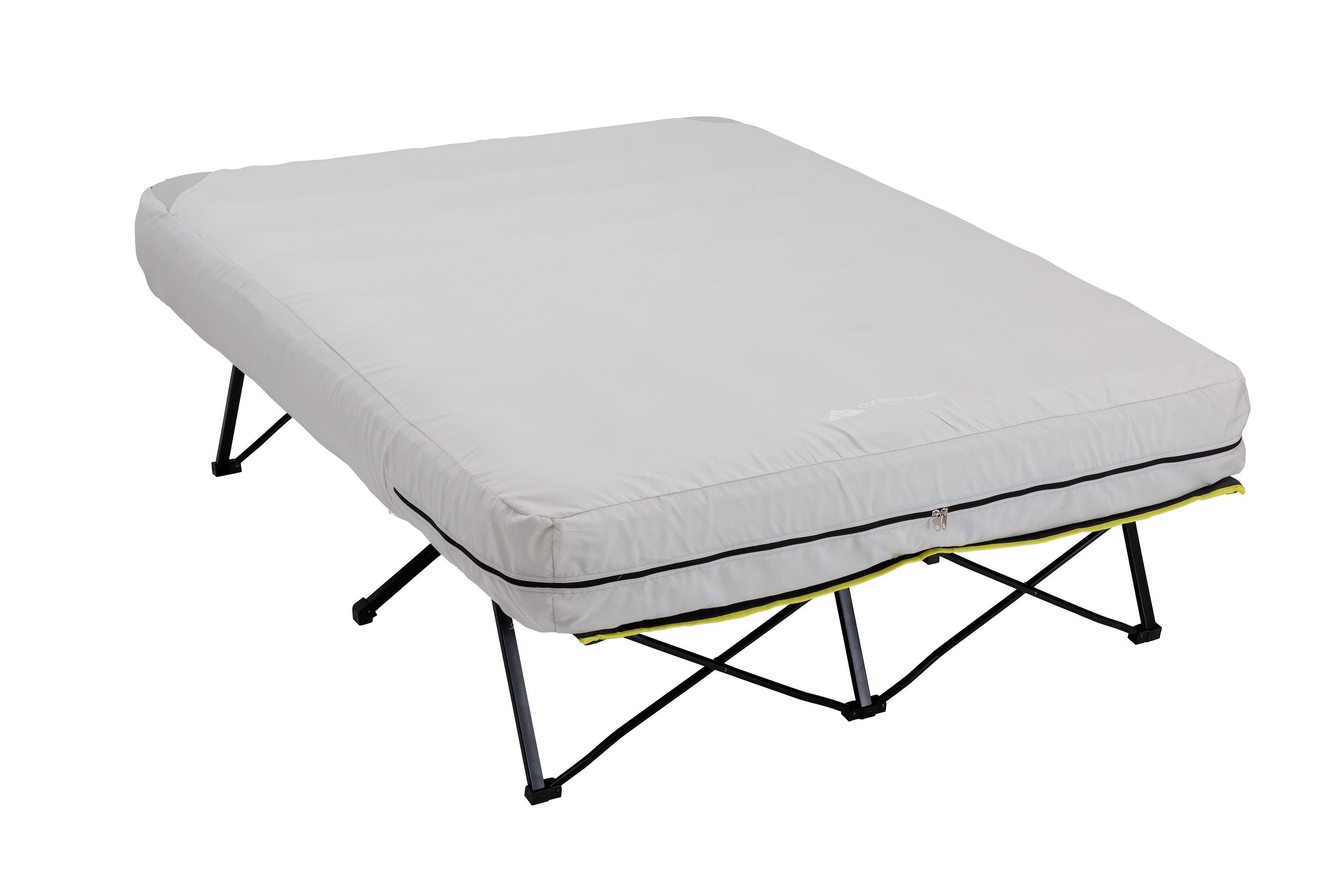 air bed on a metal frame