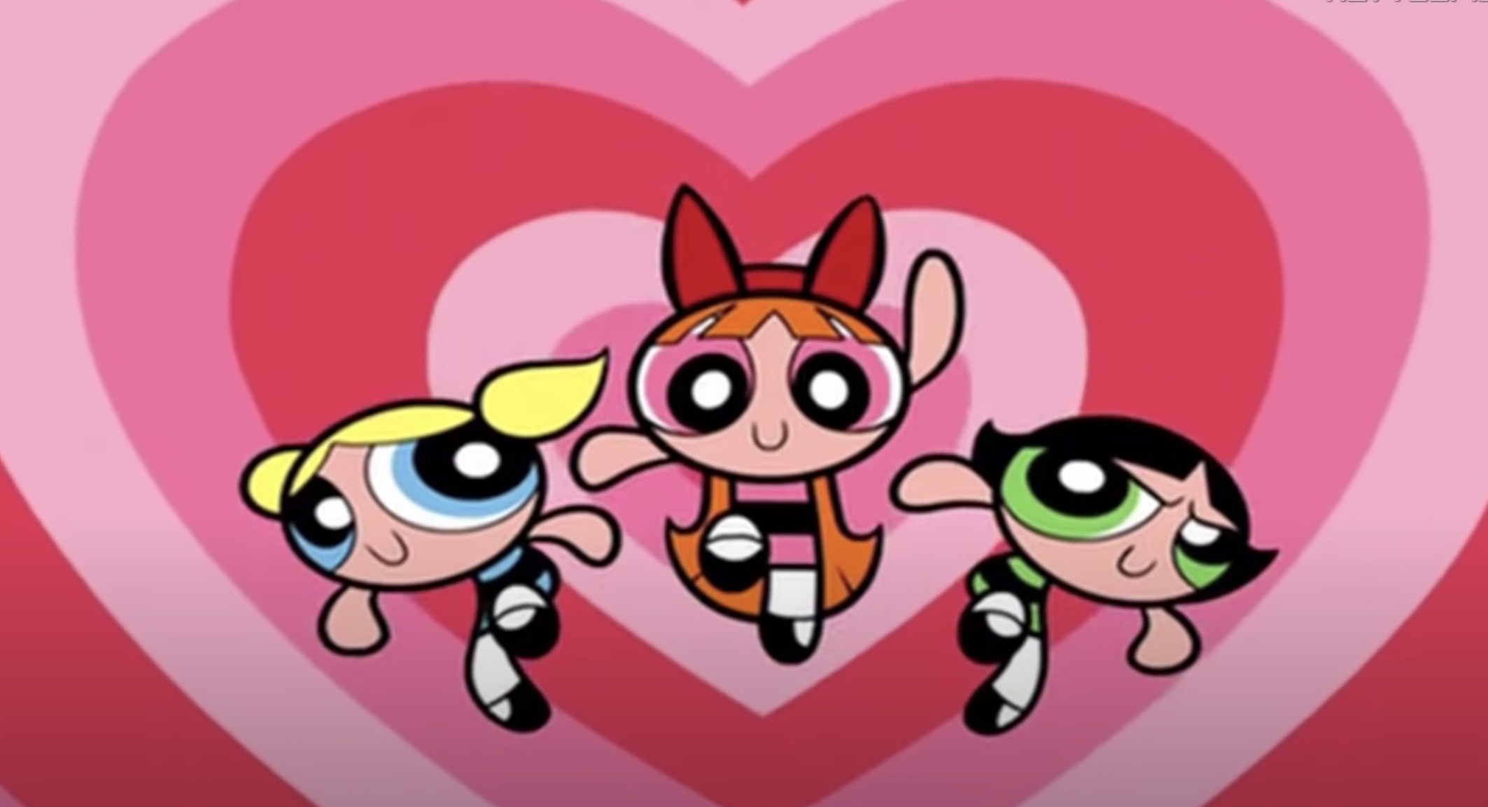 Bubbles, Blossom, and Buttercup in the Powerpuff Girls