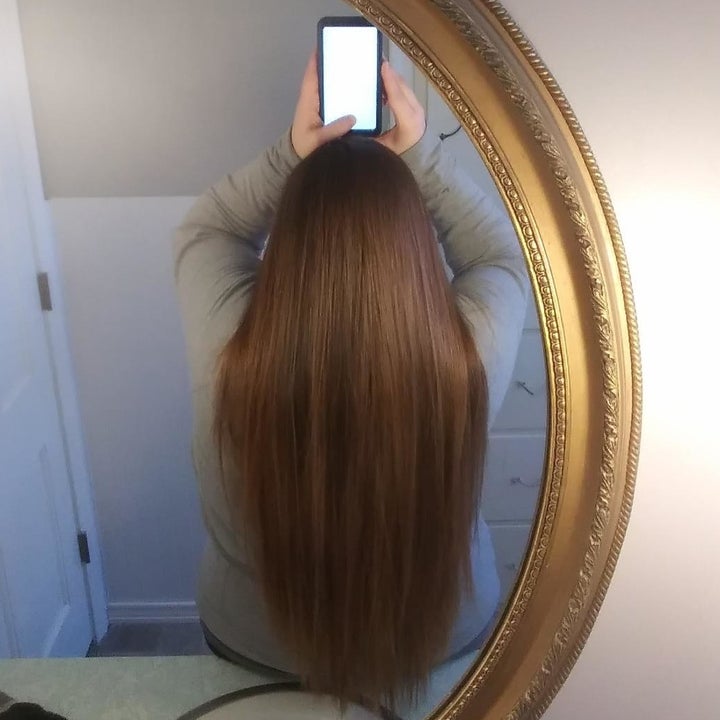 Same reviewer showing hair after using 8 Second Wonder Water