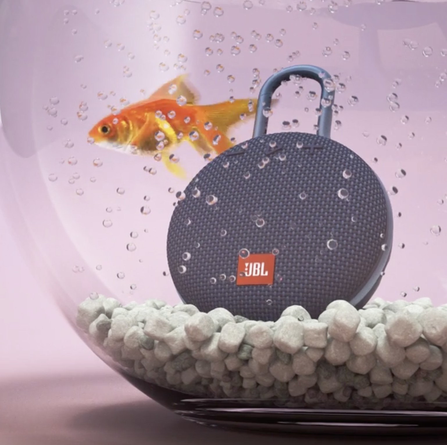 The speaker in a fish bowl