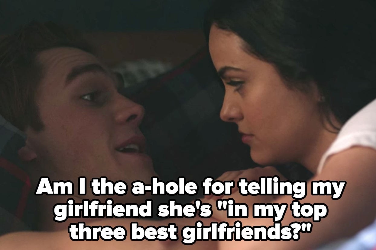 Archie and Veronica from &quot;Riverdale&quot; labeled &quot;Am I the a-hole for telling my girlfriend she&#x27;s in my top three?&quot; 