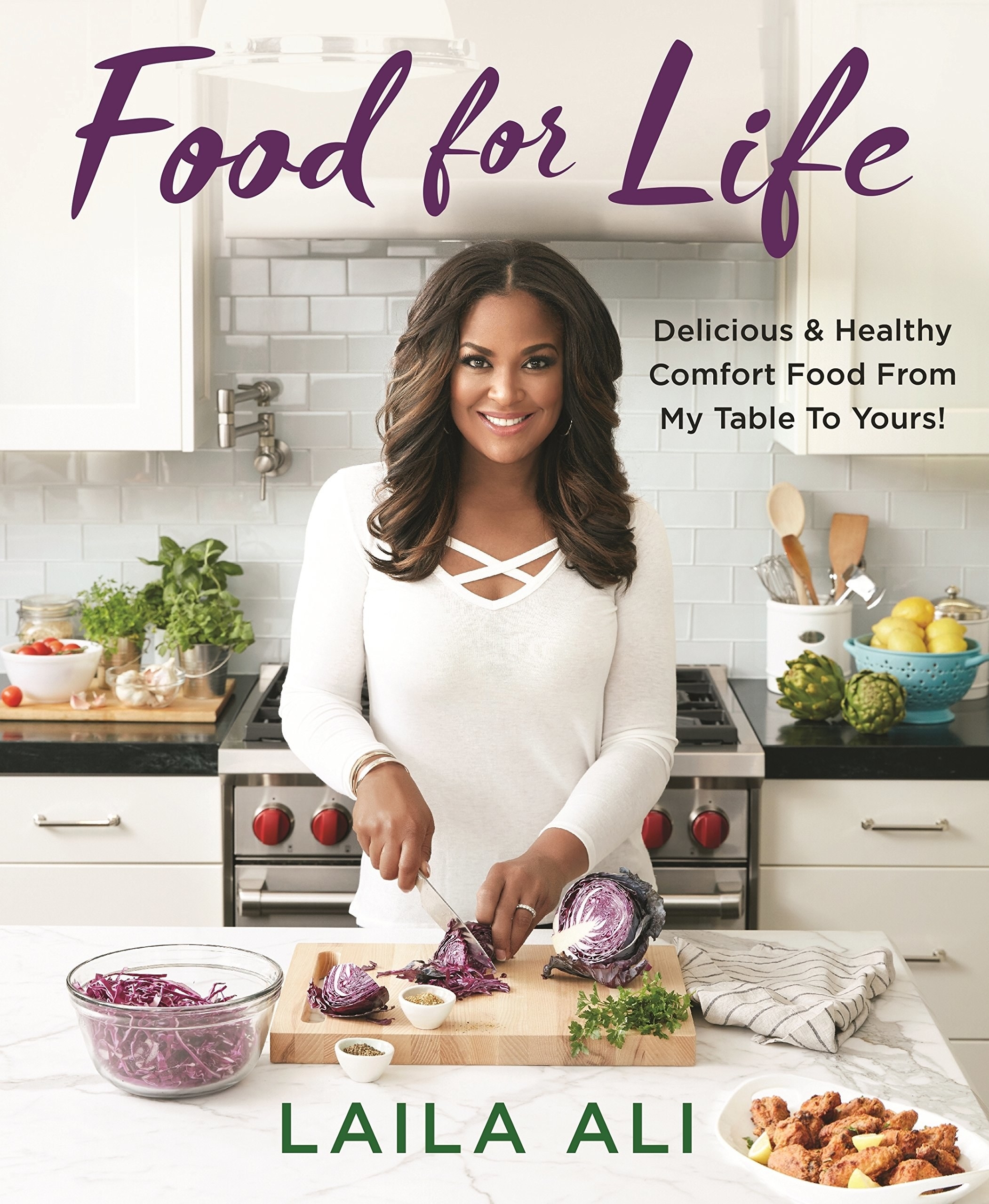 The cover of the book featuring author and chef Laila Ali 