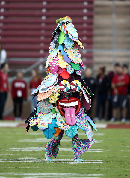 Multi-colored tree mascot