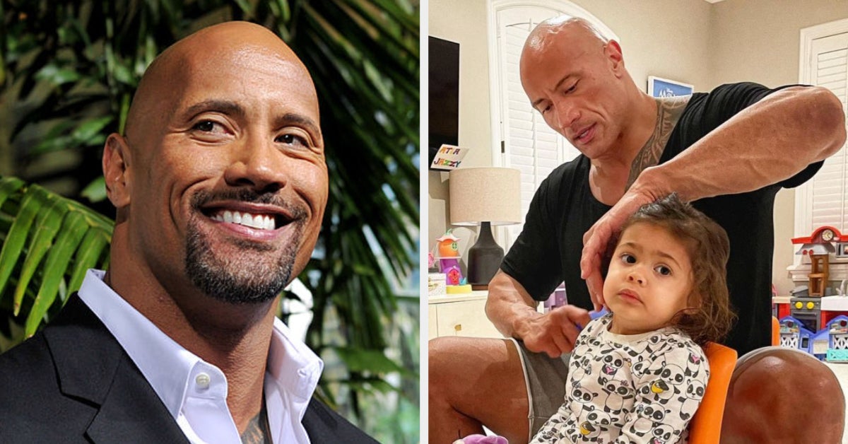 Dwayne Johnson, The Rock Brushing His Daughter’s Hair