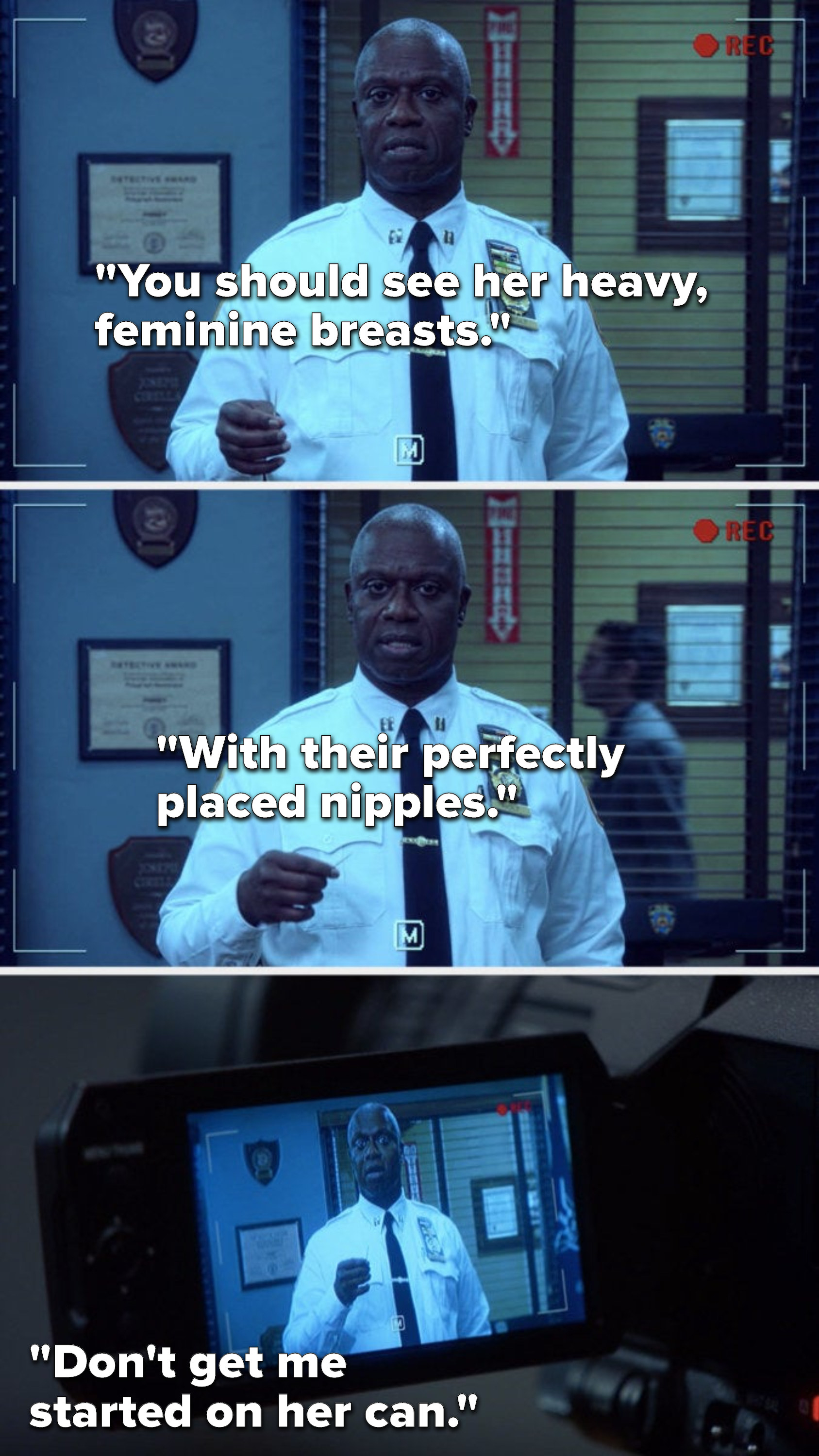 Holt says, &quot;You should see her heavy, feminine breasts, with their perfectly placed nipples, don&#x27;t get me started on her can&quot;