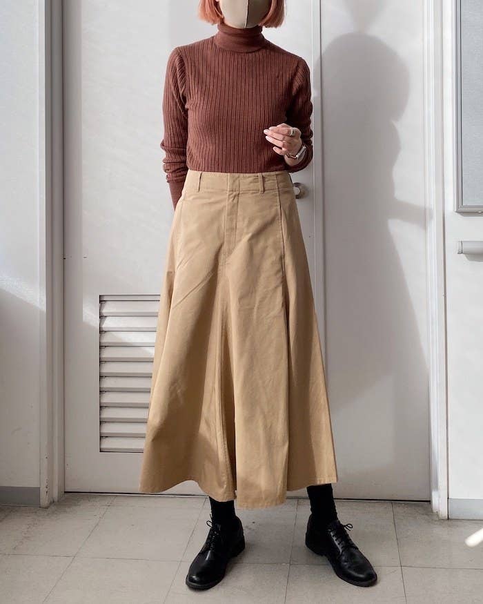 コットン ツイル フレア スカート フレア スカート ツイル コットン